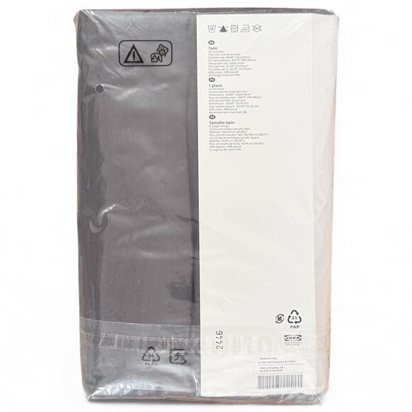 IKEA LUKTJASMIN Dark Gray Duvet Cover and Pillowcase - Picture 4 of 4